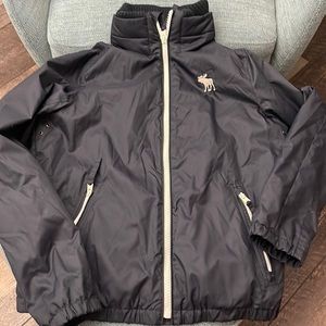 Men's Abercrombie & Fitch Neck Padded Windbreaker - Navy Blue Size XL